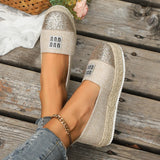 And Autumn 2025 New Linen Rope With Pure Color Breathable Canvas Large-Size Casual Women's Singles Fashion One-Foot Fisherman