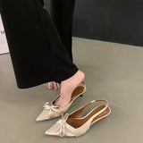 Breakj Pointed Bow High Heels Women 2025 New Summer Temperament And Thin And Head Sandals