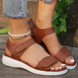 Breakj Summer New Large-Size Flat-Bottomed Magic Sandals Women Wear Simple And Comfortable