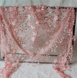 Female Wraps Women Lace Triangle Scarf Silk Flower Girls Tassel Casual Shawls and Scarves 18