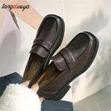 School Girl Black Loafers Mary Jane Shoes low heel women shoes vintage harajuku shoes LOLITA Shoes JK Uniform