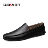 Italian Mens Shoes Casual Luxury Brand Summer Men Loafers Split Leather Moccasins Comfy Breathable Slip On Boat