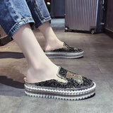 Womens Loafers Shoes Female Footwear Clogs Platform Casual Sneaker Crystal Round Toe Modis Slip-on Big Size Dress New Creepers