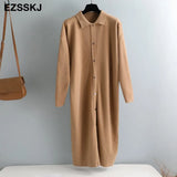 autumn winter loose long sweater dress women split side long oversize maix sweater dress female basic