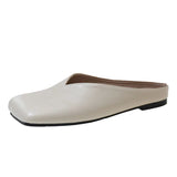 Breakj And Summer 2025 New One-Legged Pedal Top Half Slippers Wearing Women's Shoes Light Mouth Comfortable Soft Flat Single