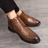 Men Boots Brand Luxury Men's Ankle Boots Quality Leather Men's Dress Shoes Lace-UP Oxford Formal Shoes Wedding