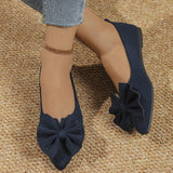 And Autumn New Bow Flying Shoes 2025 New Pointed Light-Mouthed Women's Shoes Large-Size Casual Shoes Bean