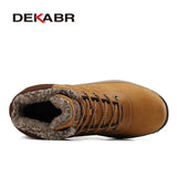 Men High Quality Genuine Leather Boots Male Winter Casual Motorcycle Ankle Boots Men Lace-Up Boots Fashion Men