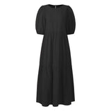 ZANZEA Stylish Puff Sleeve Dress Women Summer Sundress 2022 Solid Ruffle Maxi Vestidos Female High Waist Casual