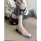 Square Heels, Silver Bow, Mary Jane Shoes, Spring And Autumn, New Colors, Gentle Daily