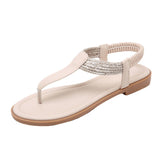 Women Comfortable Flip Flop Roman Sandals Casual Zippers Shoes Beach Sandal High Quality Leather Solid