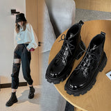 Bottom Martin Boots Female 2023 New Increased Thick Bottom Round Head British Wind College Style Women's Ankle