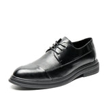 Breakj Do Old Lace-Up Casual Leather Shoes Male British Korean Version Of The Block Groom Best Man Men's Shoes