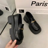 Jane Small Leather Shoes Women's 2024 New Spring And Autumn British Style Retro Thick Soles With A Big Head
