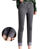 Thick Jeans Velvet Warm Women Denim Pants Elastic High Waist Slim Plus Size Trousers Pantalon Femme Skinny Jeans