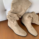 Breakj Knight Boots Women 2025 Autumn And Winter New Folding Pile Boots But Knee Boots West Cowboy