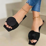 Breakj Large-Size Round Buckle Flat Bottom Leisure Beach Cool Slippers Women Mosquito
