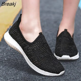 Women's Walking Shoes Ladies Casual Breathable Mesh Comfortable Work Sneakers Summer Slip on Woman Loafers Zapatos