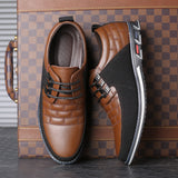 Breakj New Men's Round Head Men's Casual Single Shoes Front Lace Casual Shoes Plus Size Men's