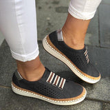 Breathable Hollow Out Sneakers Casual Round Toe Flat Loafers Comfortable Sneakers Female Plus Size Chaussure