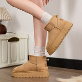 Breakj Boots Women Thicken 2025 Winter New Thick Bottom Anti-Slip Warm Cotton Boots Skins One Short
