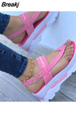 Women Sandals Shoes Summer New Platform Wedges Comfortable Ladies Shoes Open Toe Buckle Strap Slippers Female Leisure