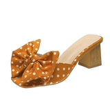 Heels Women Bow Peep Toe Ladies Pumps Thick Heel Fashion High Heels Shoes For Women Polka Dot Sweet Female Pumps Plus