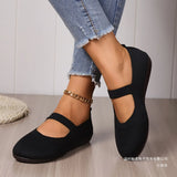 Women's Shoes Flying Breathable Single Shoes Women's Knitted Mesh Large Flat Four Seasons Working Shoes Boat
