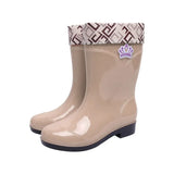 Women's Cotton Short Tube Warm Velvet Women's Rain Shoes Non-Slip Girl's Water Gel Shoes Rubber Boots Rain Boots
