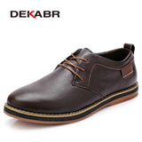 High Quality Men Flats Casual New Genuine Leather Flat Shoes Men Oxford Fashion Lace Up Dress Shoes Work Shoe