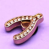 Metal Wish Bone Shoe Charms Accessories Shell Lock Key Pearl Shoe Buckle Decorations fit Kids X-mas Party Gifts