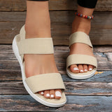 Breakj Sandals Women's Summer Thick-Sed Flats Fish Mouth Tight Size Sandals Women's Shoes