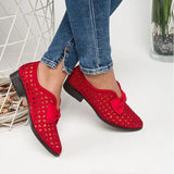 New Fashion Bowtie Pointed Toe Women Flats Spring Shoes for Woman Platform Slip on Loafers Leather Drop Shipping