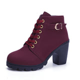 Breakj Boots Women's New High Heel Water Station Women's Shoes In The Autumn And Winter 2023 Martin Boots Round Head And Women's Single Boots