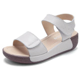 Breakj Leather Magic Sandals Women 2024 New Summer Anti-Slip Slope And Rocking Shoes Casual Thick-Soled Toe Mom