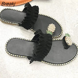 New Summer Fashion Women Slipper Pineapple Pearl Outdoor Sports Beach Opened Toe Cool Sandals Ladies Flip Flops Plus