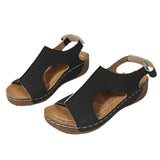 Breakj Asia Large-Size Magic Thick-Soled Sandals Women's Car Sewing Breathable Hollow Slopes And Beach