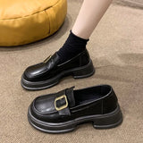 Sole Heighten Small Leather Shoes Women's Shoes Autumn 2023 New British Style Fashion Loafers Mixed With Mary Jane Single