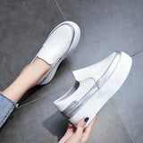 Women Slip on Loafers Ladies Sewing Platform Vulcanized Shoes Woman PU Leather Fashion Casual Footwear Female Comfort Shoe