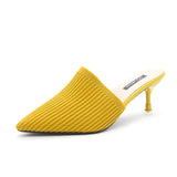 Breakj Half-Slippers High Heel Head Women's Summer New Fashion Half-Shoe Single Shoes Fashion Fine Heel Cool