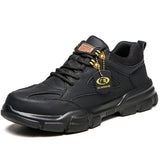 Work Safety Shoes Steel Toe Anti-puncture Indestructible Men Safety Boots Kevlar Insole Suede Leather Upper Work