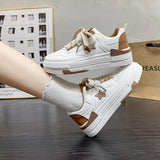 Breakj Winter New Velvet Explosion Of Women's Chic Shoes With Sports Board Shoes Thick-Soled Small White Shoes