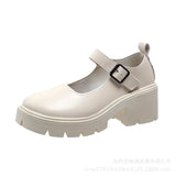Head Small Leather Shoes Female British Wind 2023 New Spring Jk Uniform Thick Platform Korean Version Lady Mary Jane