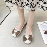 Single Shoes Women's Shoes With One Foot Shallow Mouth Women's Shoes 2023 Autumn New Style French Style Bow-Tie Women's Bean