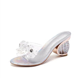Comemore Summer Women Slippers Crystal Transparent Jelly Sandals Pumps Elegant High Heels Ladies Party Female Women's Shoes