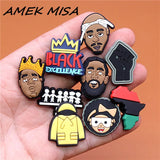 Charms Accessories Custom Cartoon Cute PVC Shoe Croc Buttons Sandals Charms Black Lives Dope Father Portrait Free