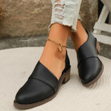 Breakj Spring And Summer New Pointer Side Hollow Low Heel Deep Tip Shoes Women's Singles