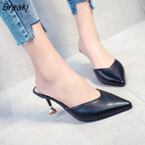 Low Pumps Summer Pointed Shoes Party Low Heel Shoes Woman New Sexy Black Pink Heels White Bridal Shoes Sandalha