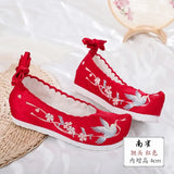 Hanfu shoes, embroidered shoes, women's antiquity shoes, heightened Chinese elements, ancient bow