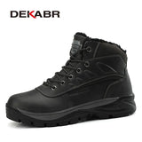 Men High Quality Genuine Leather Boots Male Winter Casual Motorcycle Ankle Boots Men Lace-Up Boots Fashion Men